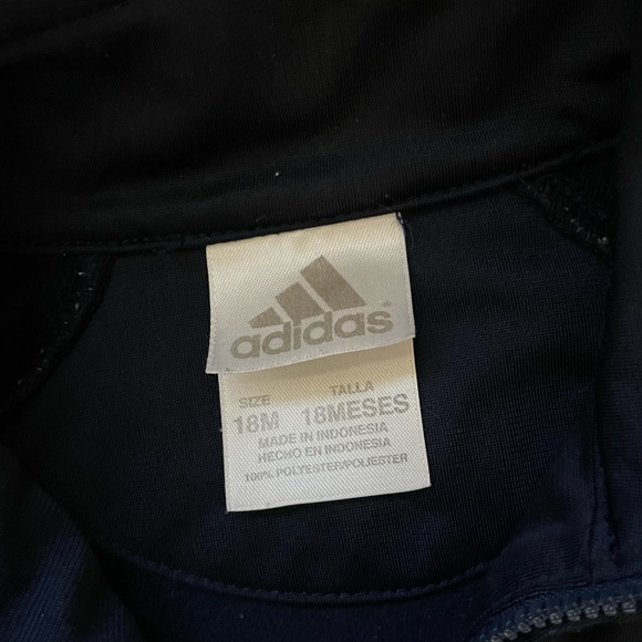 Toddler Navy Blue Adidas Zip Up Jacket - Picture 3 of 9